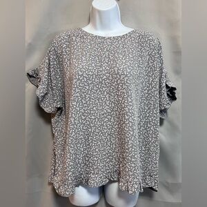 Made in Italy Gray Floral Viscose Relaxed Pullover Top‎ size 50